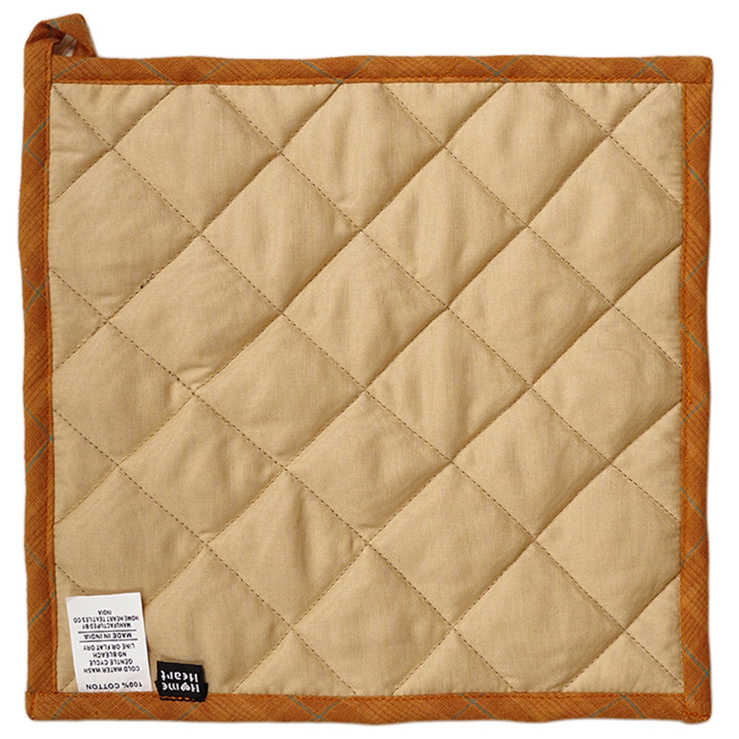Quilted Pot Holder/Table topper/hot pads patchwork for kitchen fall mix 9"x9" by HOME HEART Brands( Made in India)