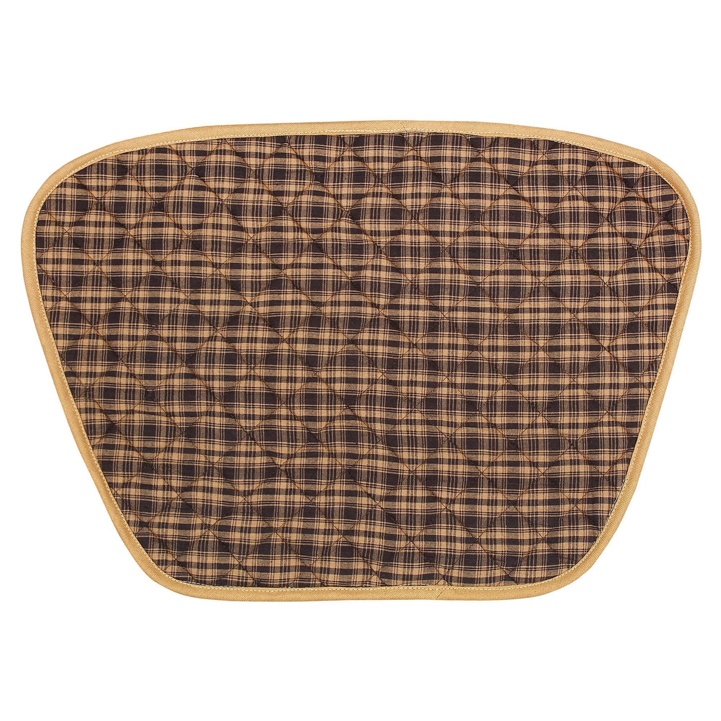 Wedge quilted placemat ,Trivet, pot holder, table mat Farm house Buffalo plaid cotton black & tan reversible mat by HOME HEART Brands(India)