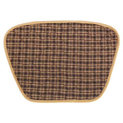 Wedge quilted placemat ,Trivet, pot holder, table mat Farm house Buffalo plaid cotton black & tan reversible mat by HOME HEART Brands(India)