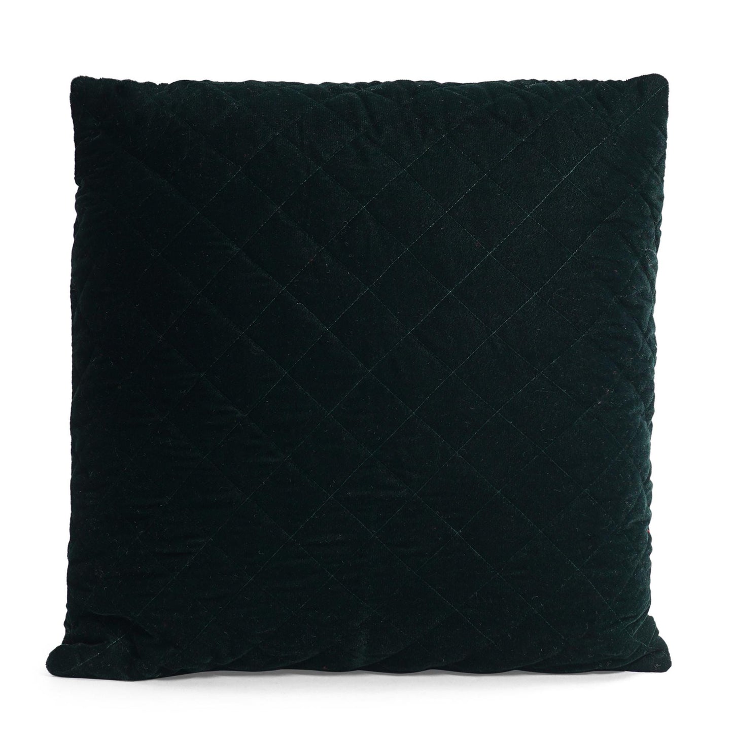 Cushion cover quilted bottle green premium micro velvet Throw Pillow, Zipper Closure, Accent Pillow  Decorative pillow by HOME HEART Brands