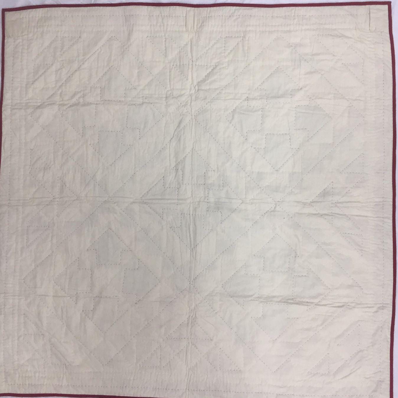 Wall hanging Hand made hand quilted quilt, Throw, Table topper Red Diamond chain square 100% Cotton Heirloom Quality by HOME HEART Brands
