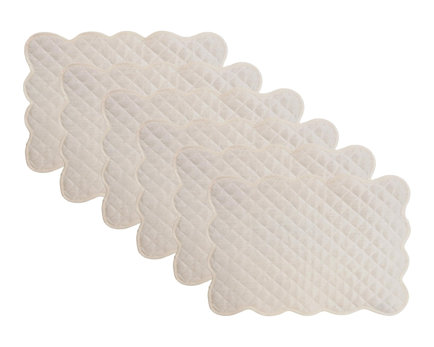 Dupioni Silk offwhite reversible Quilted Table runner, Trivet, placemat  & Table toppers design by HOME HEART Brands