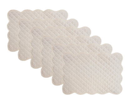 Dupioni Silk offwhite reversible Quilted Table runner, Trivet, placemat  & Table toppers design by HOME HEART Brands
