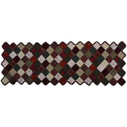 Quilted Table Runner & Toppers patchwork Mix plaid, print Country  by HOME HEART Brands (Made in India)