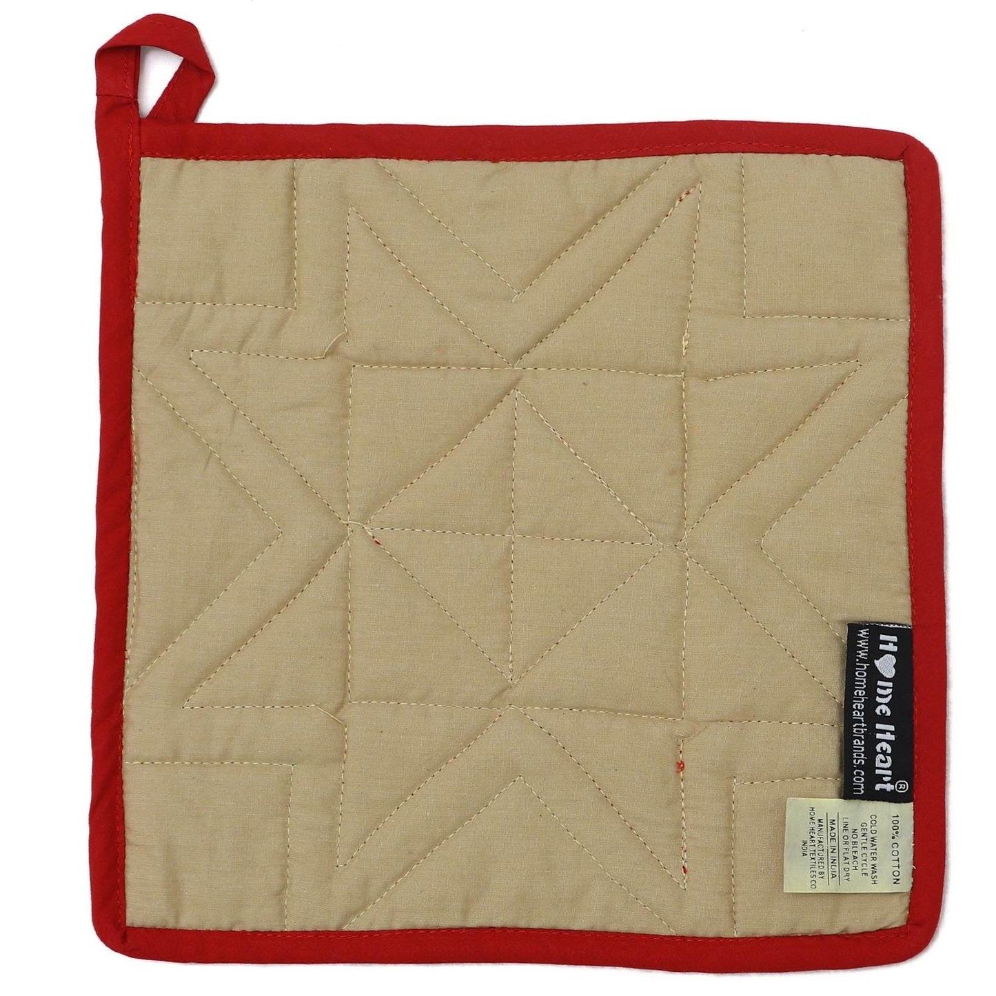 Christmas Quilted Pot Holder/Table topper/hot pads/placemat patchwork Country rising star 9"x9" by HOME HEART Brands( Made in India)