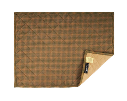 Quilted PLACEMAT / Table mat green gold plaid green accent Country Plaid 14"X19" by HOME HEART Brands(Made in India)