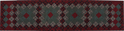 Quilted Table Runner & Toppers patchwork winter berry country  plaid, calico print by HOME HEART Brands( made in INDIA)