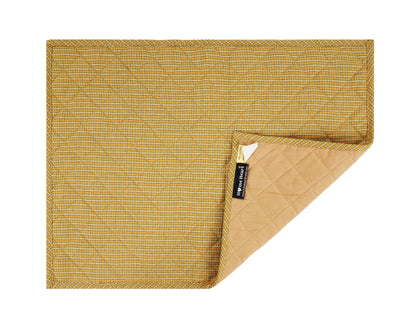 Quilted PLACEMAT pumpkin yellow  Country Plaid 14"X19" by HOME HEART Brands/Tablemat
