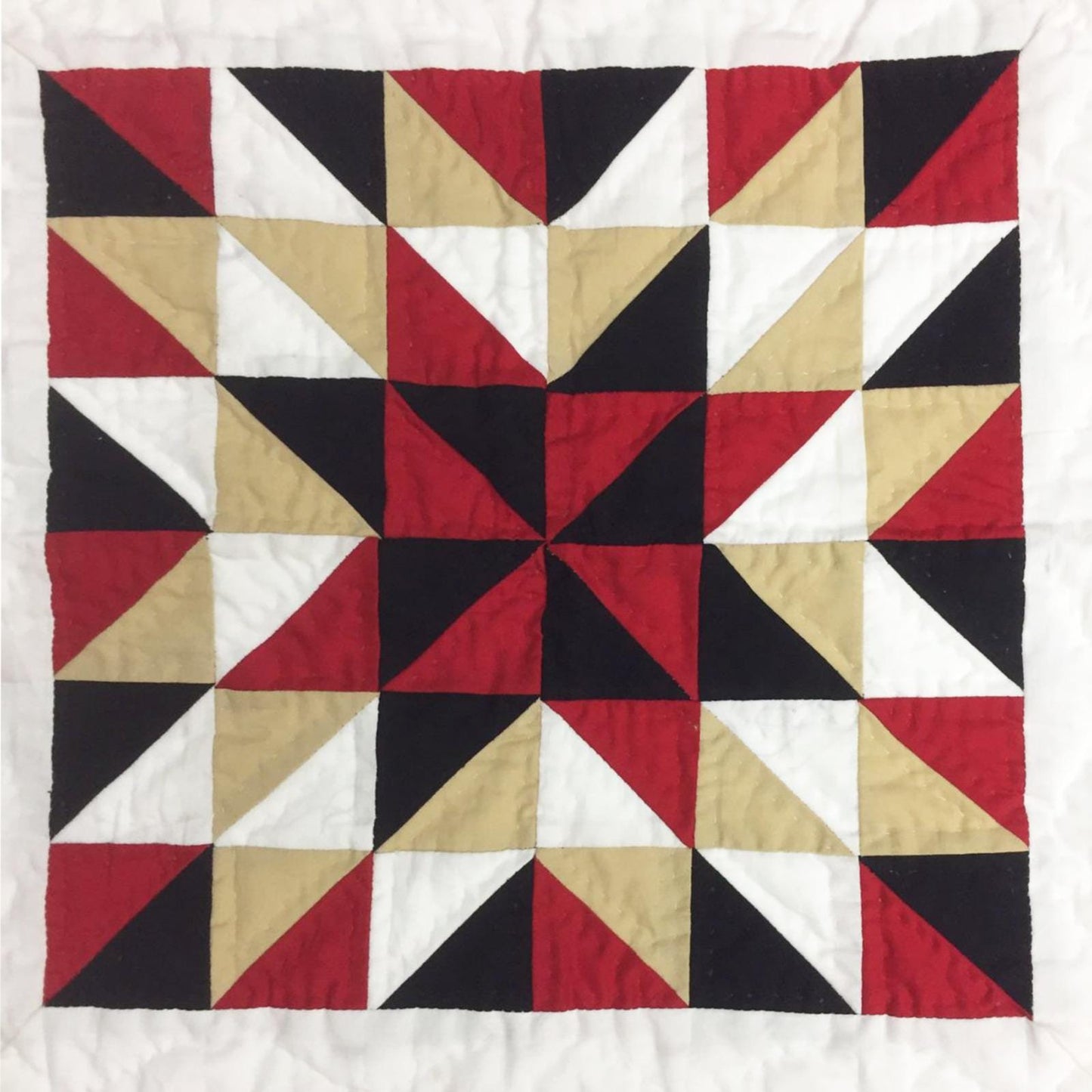Hand made Hand quilted Wall hanging Quilt, small quilt, Table Topper 19"x19" Broken star calico fabric by Home Heart brands (Made in India)