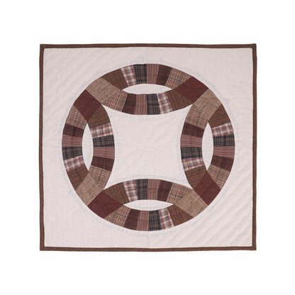 Square block small quilt wall hanging 19"x19" country table topper,two sew pocket hand quilted patchwork by HOME HEART Brands(Made in India)
