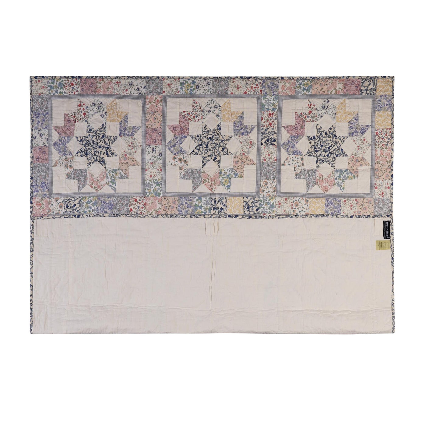Hand made Calico Floral North Star 44"x44" country Cotton Hand Quilted patchwork Wall hanging & Toppers, baby quilt by HOME HEART Brands