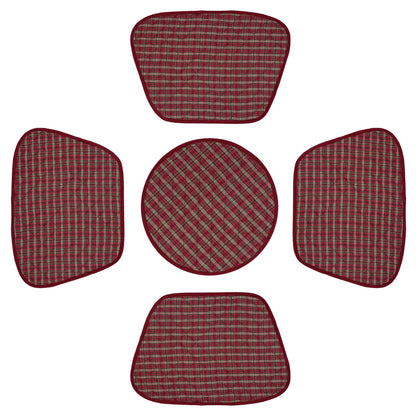 Wedge quilted placemat ,Trivet, pot holder, table mat christmas red plaid cotton reversible placemat by HOME HEART Brands(India)