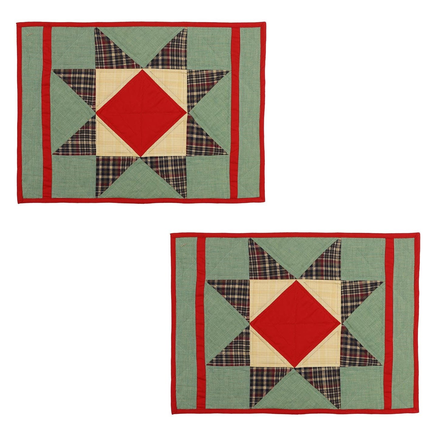 Christmas Quilted placemat & table mat, table top, table runner patchwork Rising Country Star by HOME HEART Brands (made in INDIA)