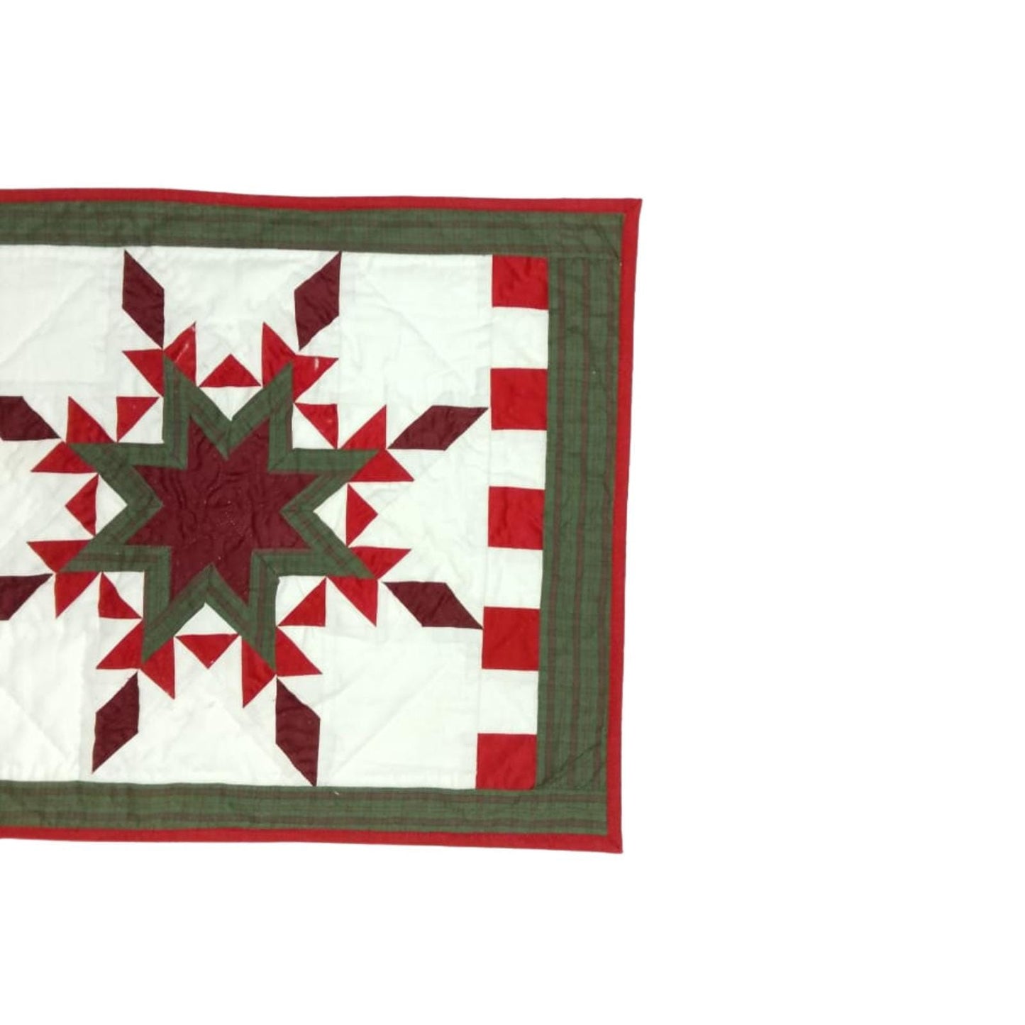 Table runner hand quilted, patchwork, Table Toppers Calico Country Feathered star Patchwork Table runner by HOME HEART Brands(made in INDIA)