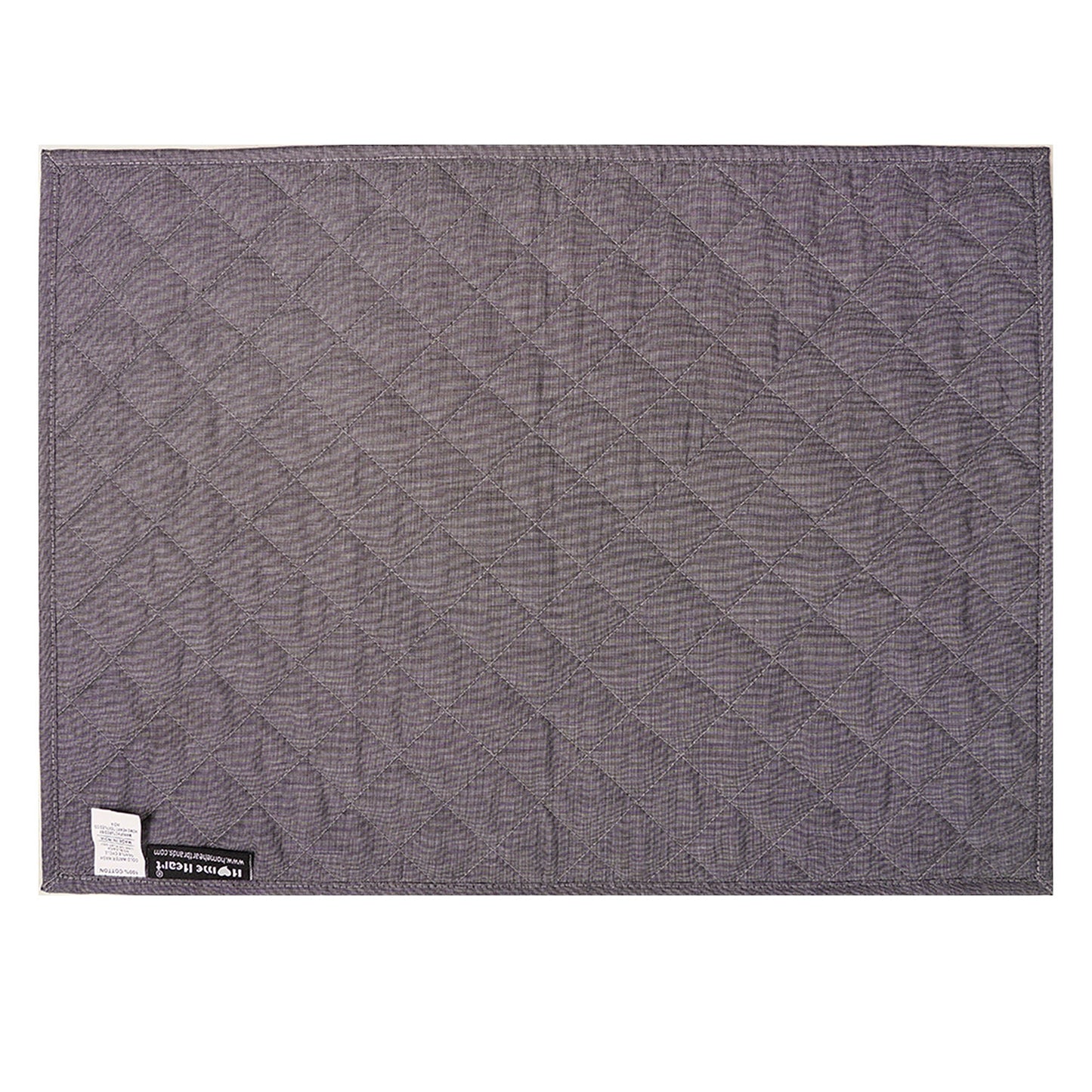 Quilted placemat table mat gray 100% cotton chambray 14"X19" by HOME HEART Brands (made in INDIA)