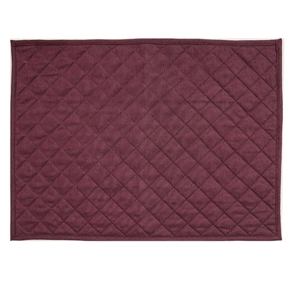 Quilted placemat table mat plum color 100% cotton chambray 14"X19" by HOME HEART Brands (made in INDIA)