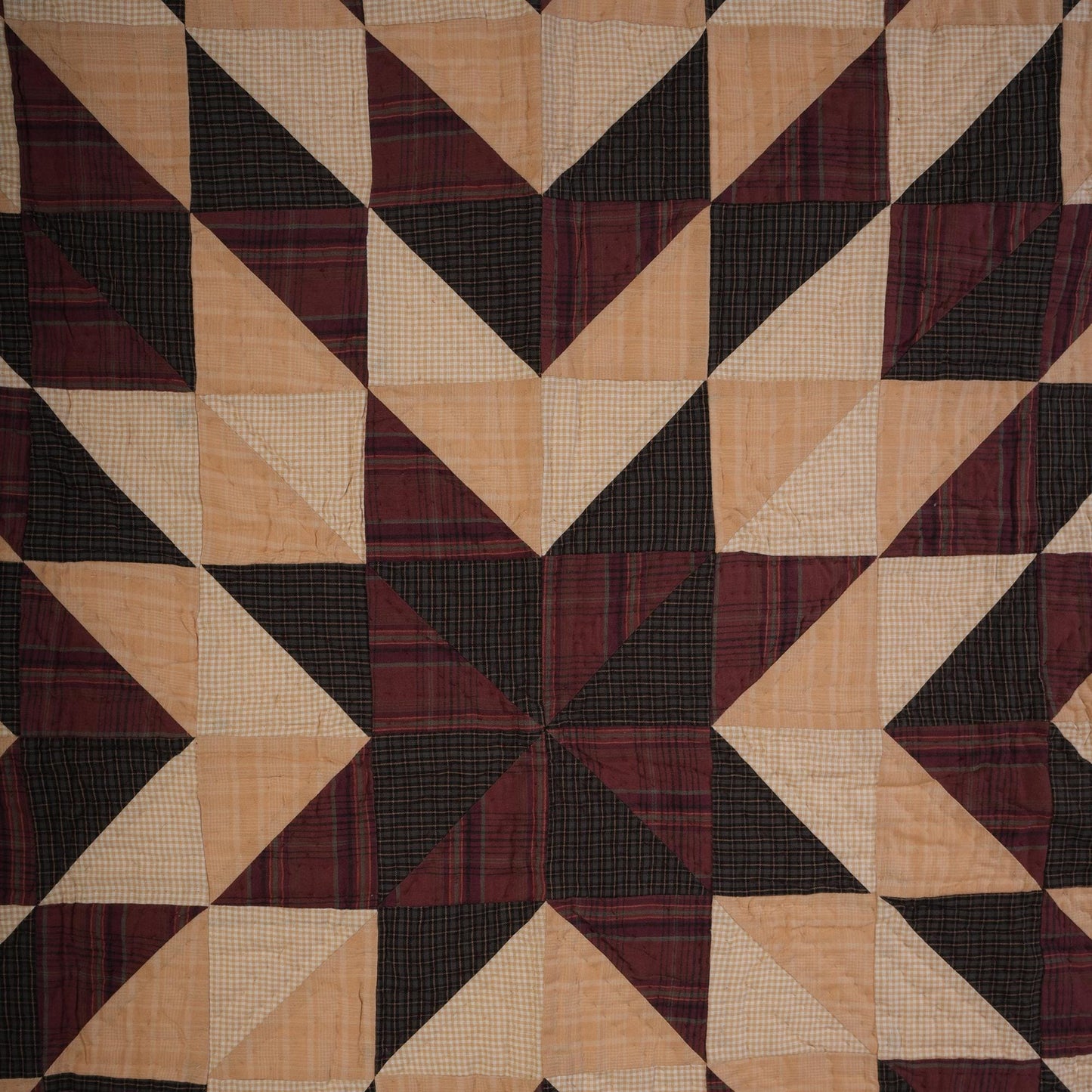 Hand made Hand quilted Throw Quilt, Table Toppers 44"x44"  primitive Broken star patchwork Cotton quilt by Home Heart brands (Made in India)