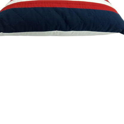 Hand made hand Quilted patchwork pillow cover, cushion cover, calico fabric Americana Flag pillow cover by HOME HEART Brands(made in India)