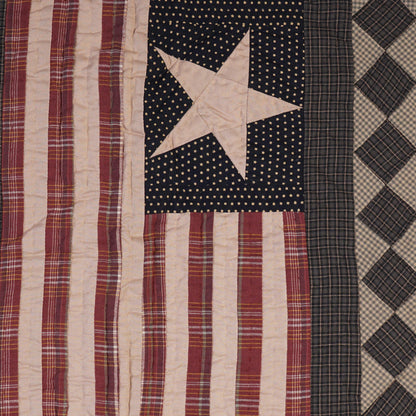 Hand Quilted patchwork 18"x52" Table Runner & Toppers Country Americana flag calico cotton fabric by HOME HEART Brands(made in INDIA)