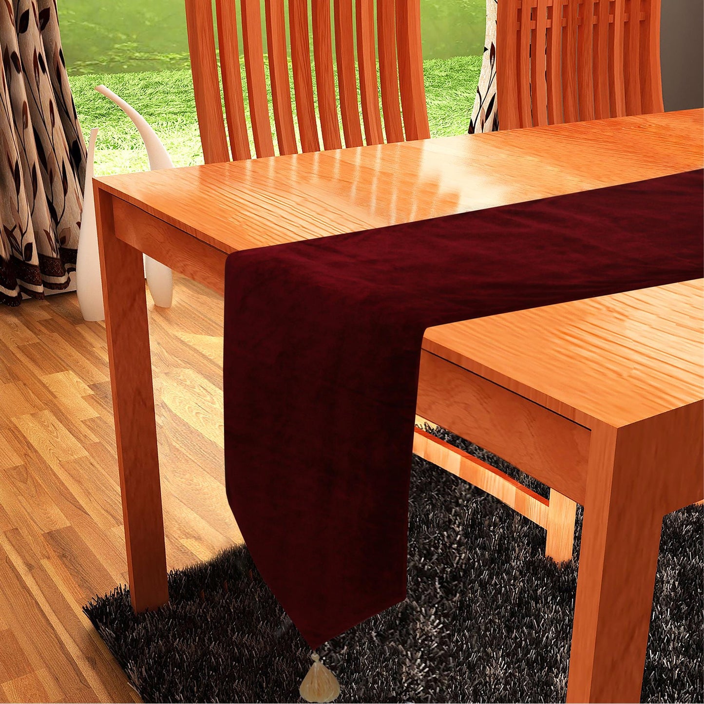 Deep wine maroon color micro velvet soft fabric 42� wide choose your yard meter in cut collection by HOME HEART Brands (Made in India)