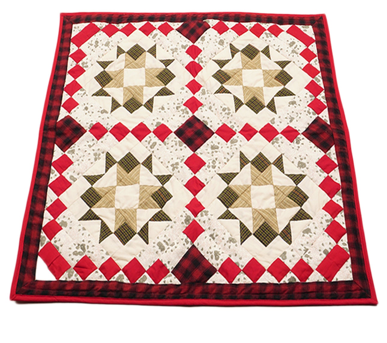 Table runner, small quilt,Wallhanging  Table Toppers multi prints Twinkle star patchwork with sew pocket by HOME HEART Brands(Made in India)
