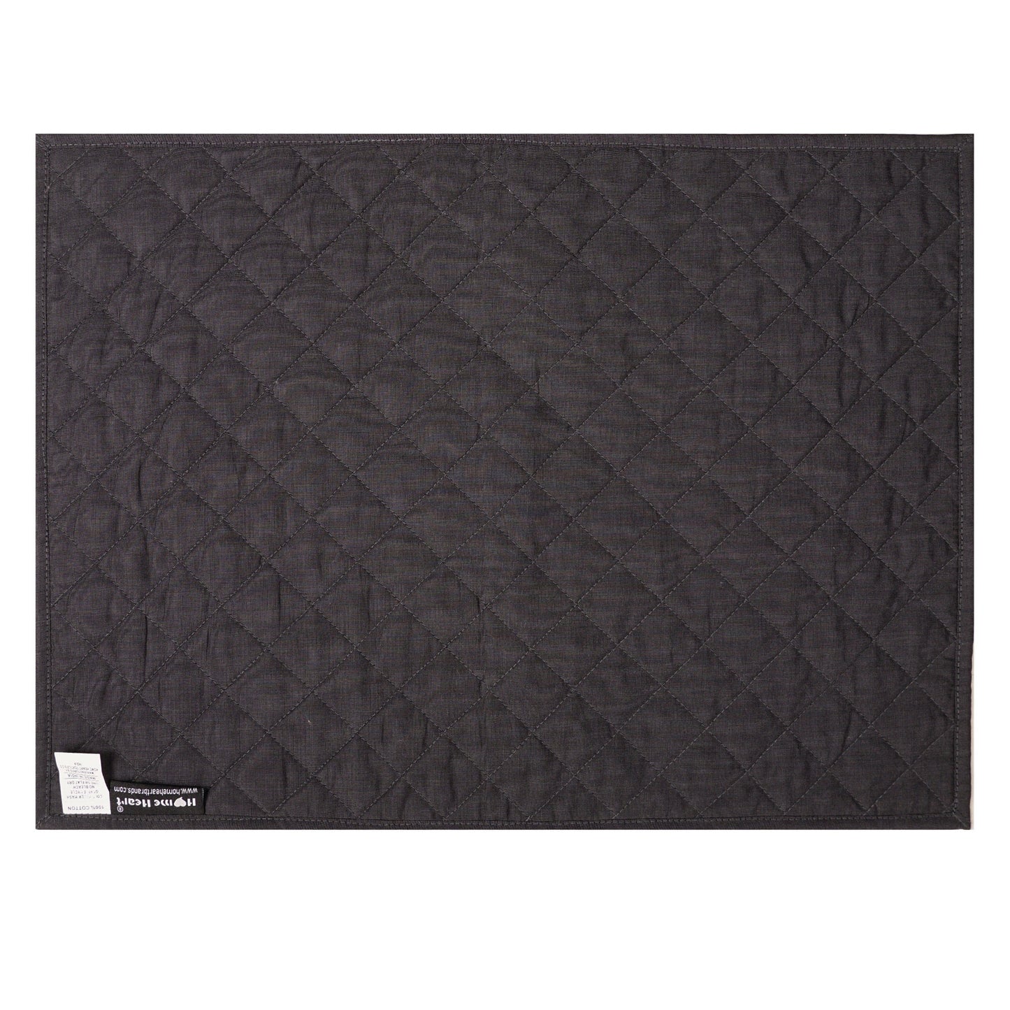 Quilted placemat table mat black 100% cotton chambray 14"X19" by HOME HEART Brands (made in INDIA)