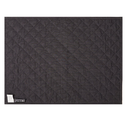 Quilted placemat table mat black 100% cotton chambray 14"X19" by HOME HEART Brands (made in INDIA)
