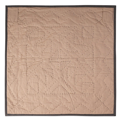 Hand made Hand quilted Wall hanging Quilt,Table Topper 19"x19" Primitive flying geese Black beige plaid by Home Heart brands (Made in India)