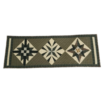 Table runner hand quilted, Table Toppers Star of Star plaid Patchwork Table runner Country Style  by HOME HEART Brands(made in INDIA)