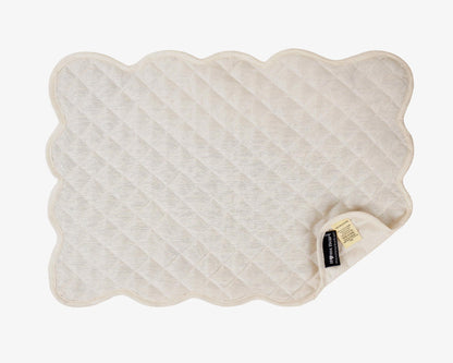 Dupioni Silk offwhite reversible Quilted Table runner, Trivet, placemat  & Table toppers design by HOME HEART Brands