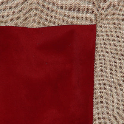 Velvet Table Runner & Toppers Premium cardinal red with ivory lurex jute border double layer by Home Heart Brands(made in INDIA)