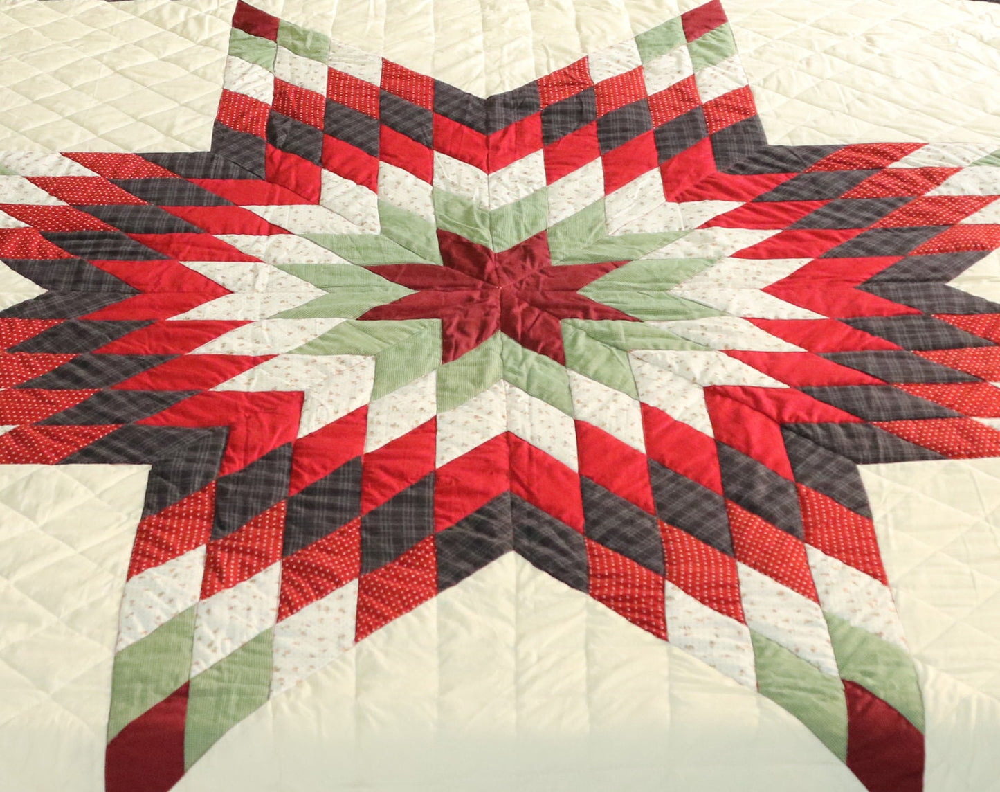 Make to order Quilted quilt bedspread Lone Star calico fabric country Patchwork Design Heirloom Quality by HOME HEART Brands