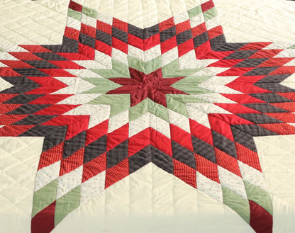 Make to order Quilted quilt bedspread Lone Star calico fabric country Patchwork Design Heirloom Quality by HOME HEART Brands