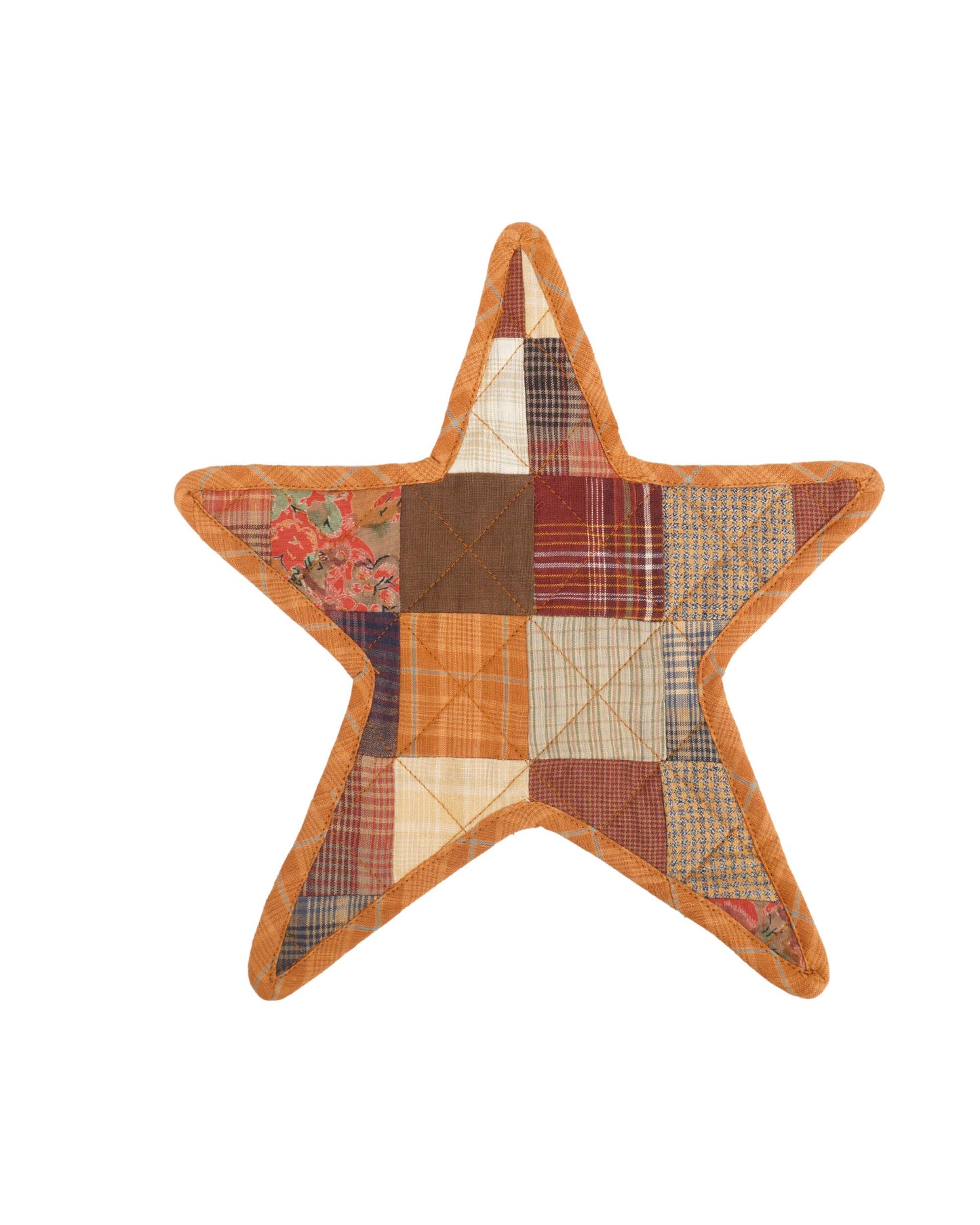Quilted Trivet/Pot Holder/Table topper/hot pads Fall mix autumn American star 10"x10" Patchwork by HOME HEART Brands ( Made in India)