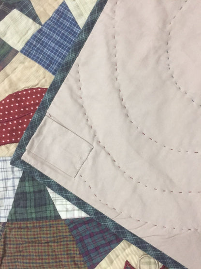 Hand made Throw Quilt, Table Toppers 44"x44" Angle primitive Star embroidered Hand Quilted Cotton quilt by Home Heart brands (Made in India)