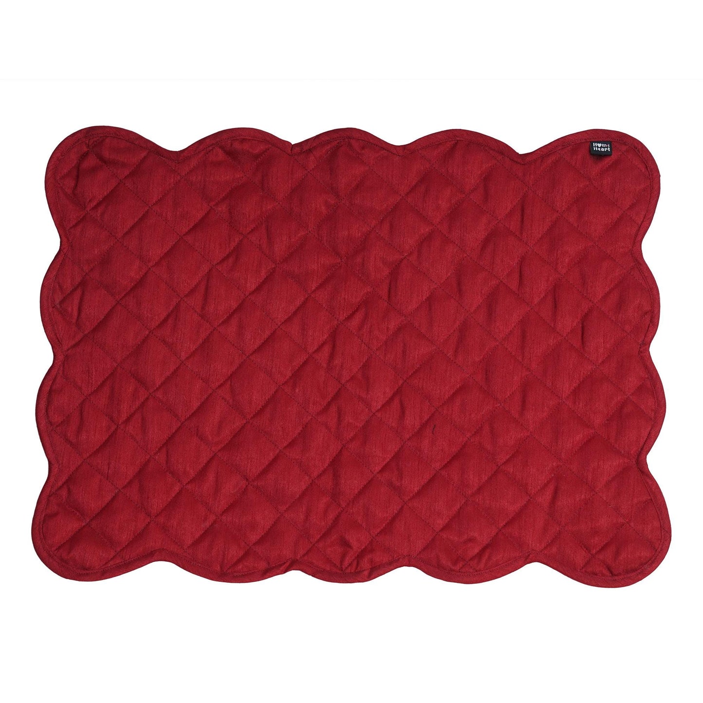 Dupioni Silk Burgundy reversible Quilted Table runner, Trivet, placemat  & Table toppers design by HOME HEART Brands