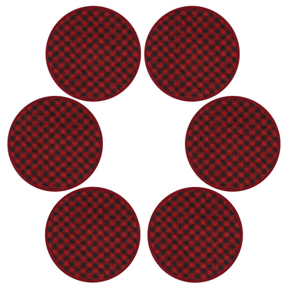 Wedge quilted placemat ,Trivet, pot holder, table mat Farm house Buffalo plaid cotton dark red black reversible by HOME HEART Brands(India)