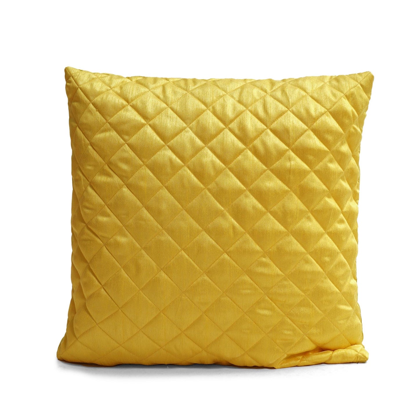 Lemon yellow Quilted Faux Dupioni Silk Cushion Covers Throw Pillow, Zipper Closure, Accent Pillow  Decorative pillow by HOME HEART Brands