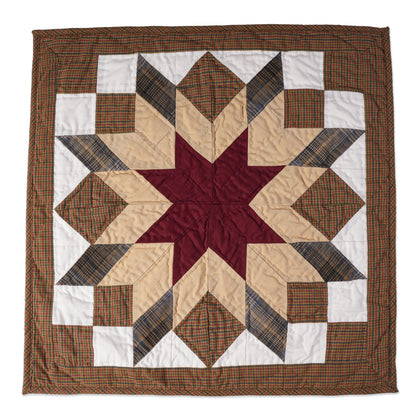 Hand made Hand quilted Throw Quilt, Table Topper 20"x20" Broken star quilt by Home Heart brands (Made in India)