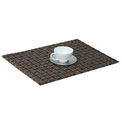 Quilted PLACEMAT Black/Beige Country Plaid Country Plaid 14"X19" by HOME HEART Brands/Tablemat