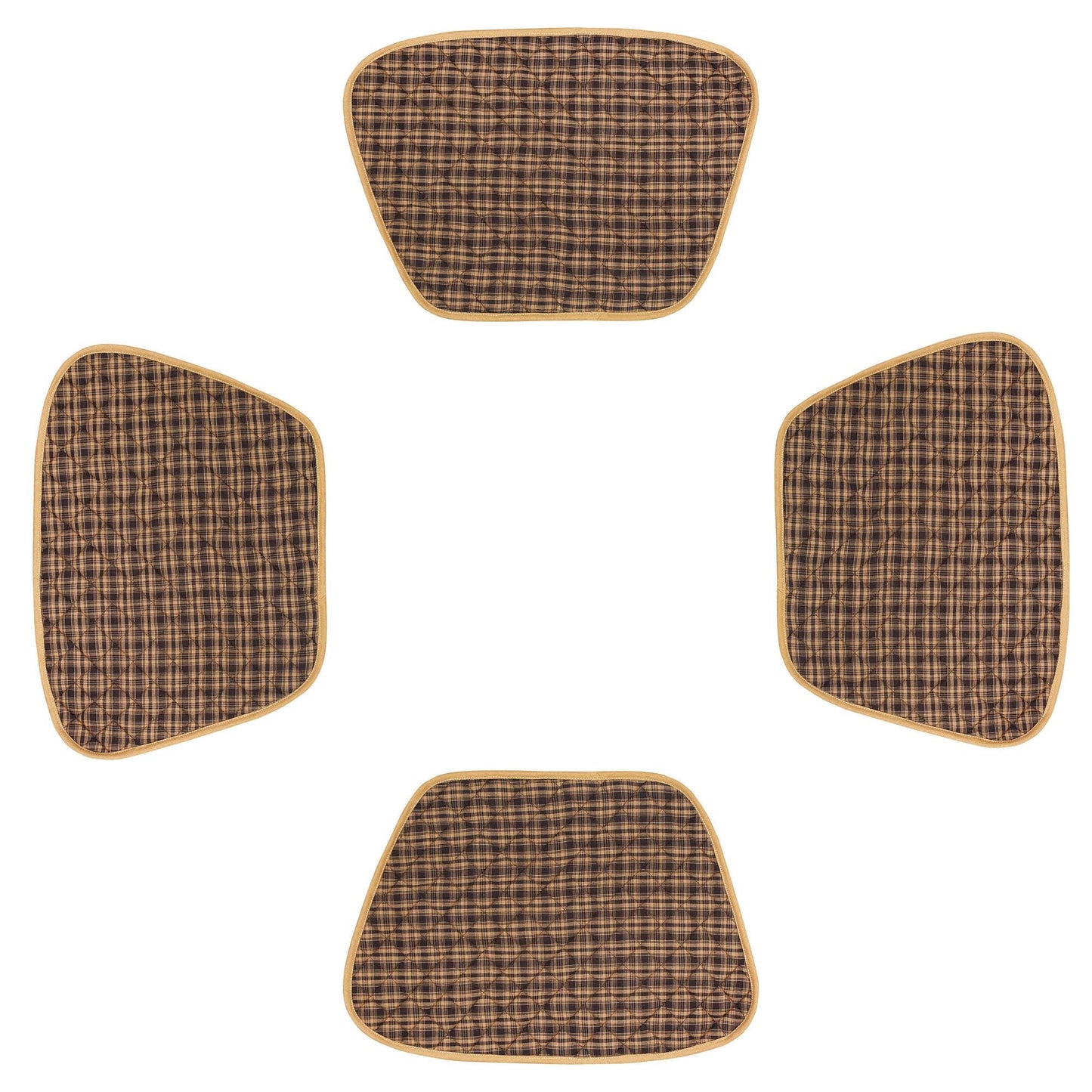 Wedge quilted placemat ,Trivet, pot holder, table mat Farm house Buffalo plaid cotton black & tan reversible mat by HOME HEART Brands(India)