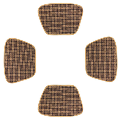 Wedge quilted placemat ,Trivet, pot holder, table mat Farm house Buffalo plaid cotton black & tan reversible mat by HOME HEART Brands(India)