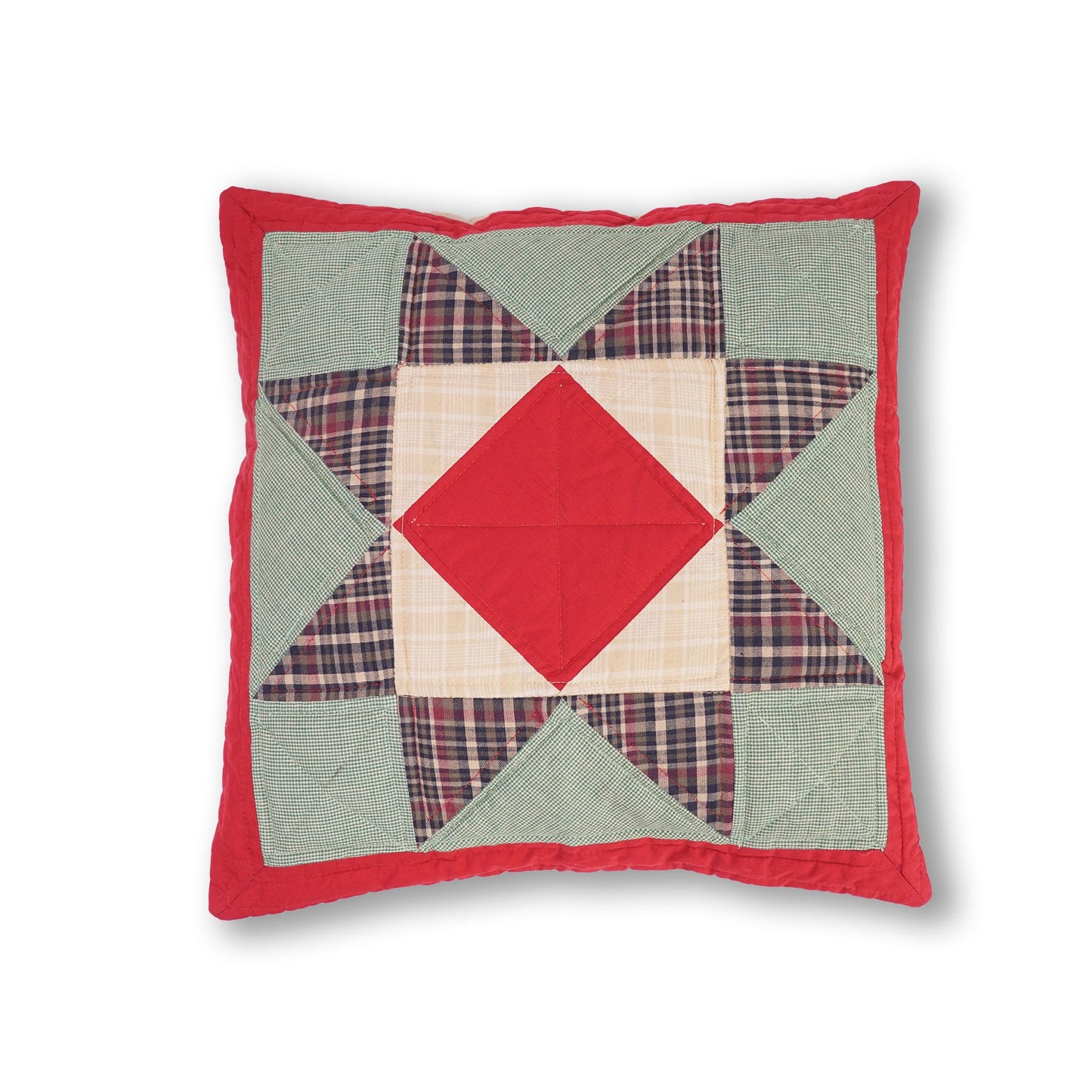 Quilted patchwork pillow cover, cushion cover, decorative throw pillow, pillow Rising Country Star by HOME HEART Brands(made in India)