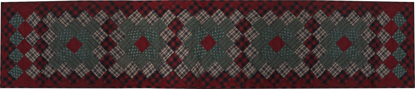Quilted Table Runner & Toppers patchwork winter berry country  plaid, calico print by HOME HEART Brands( made in INDIA)