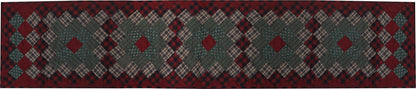 Quilted Table Runner & Toppers patchwork winter berry country  plaid, calico print by HOME HEART Brands( made in INDIA)