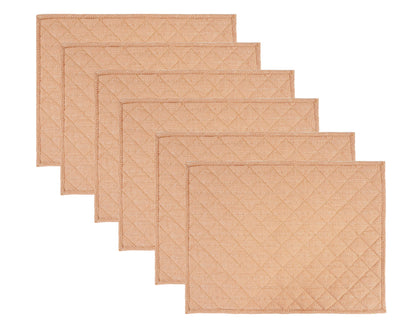 Quilted PLACEMAT Ginger bread light brown Plaid 14"X19" by HOME HEART Brands/Table mat(5927)