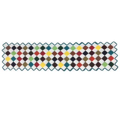 Hello spring solid color quilted table runner, throw patchwork Table Topper Calico Country cotton fabric by HOME HEART Brands(made in INDIA)