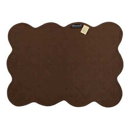 Quilted placemat, table mat & Table toppers green and gold 14"X19" by HOME HEART Brands( made in INDIA)