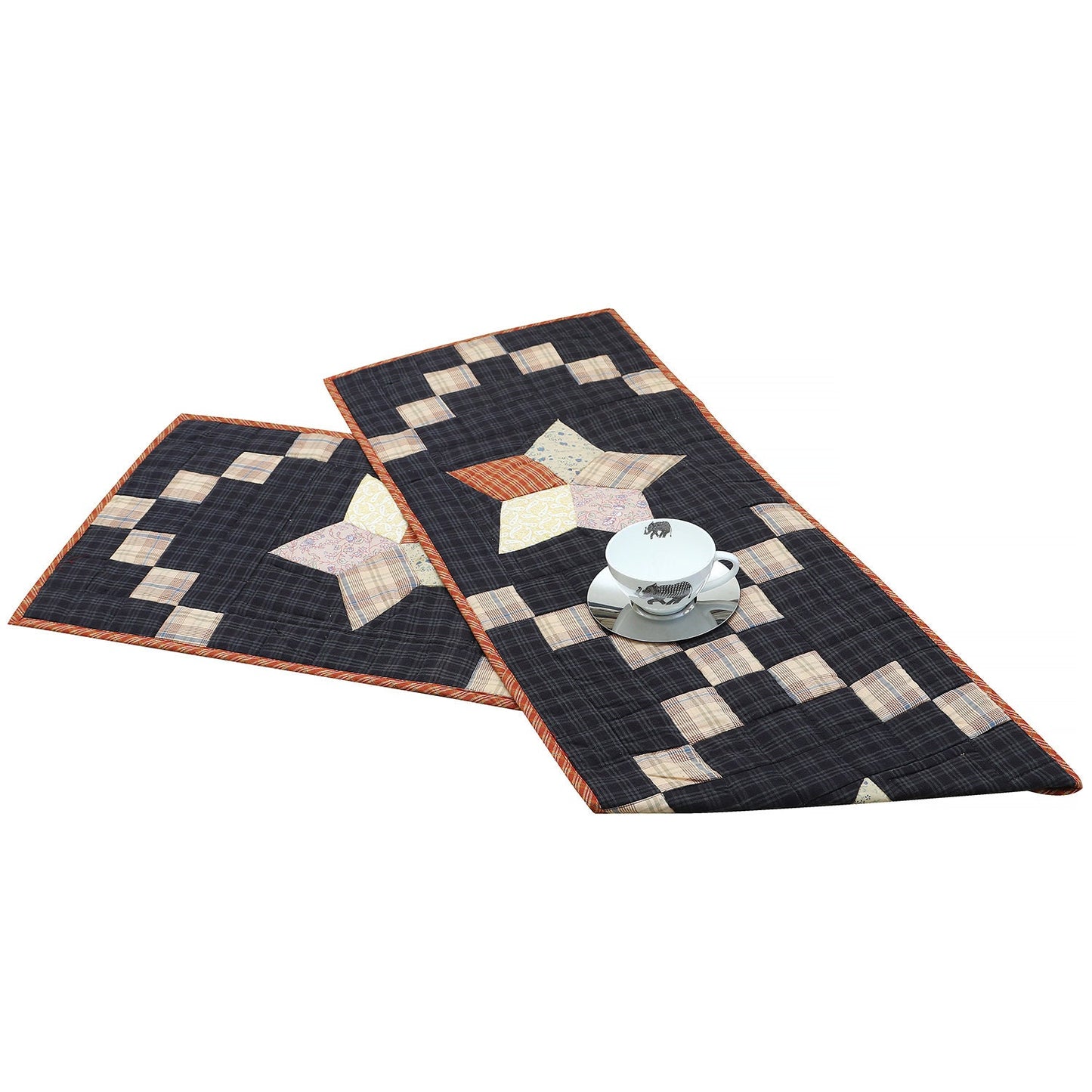 Quilted patchwork Table Runner & Toppers Galaxy Country star by HOME HEART Brands(Made in India)