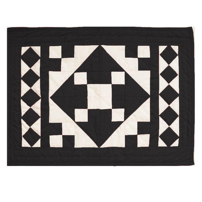Quilted placemats / Tablemat patchwork Country Black diamond square table top by HOME HEART Brands(Made in India)